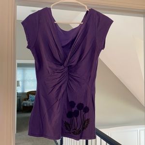Purple top with flowers